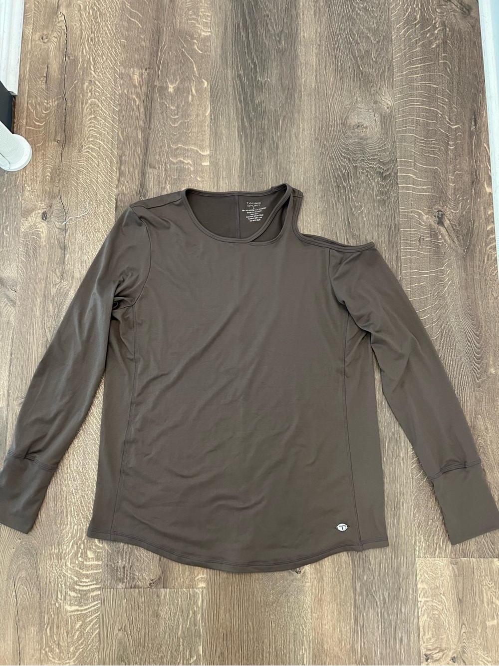 Women's Cold-Shoulder Long Sleeve Top — Brown